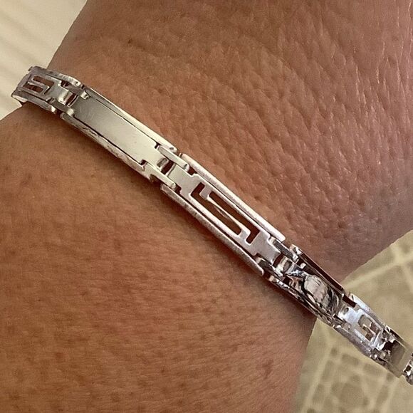 Sterling SILVER 925 GREEK DESIGN WOMAN BRACELET NEW​ - Picture 1 of 8